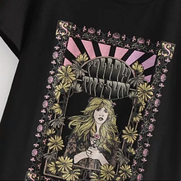 Stevie Nicks Follow the Sun Graphic Band Tee black - Picture 2 of 3